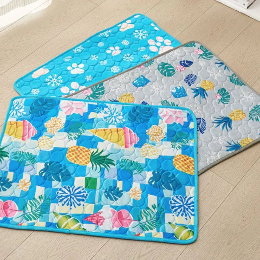 Cat Cold Bed Breathable Dog Cooling Pad Nonslip Comfortable Ice Cushion Soft Ice Silk Pad Dog Sleeping Mat Kennel