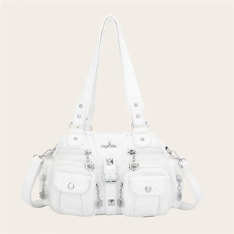 Angelkiss Women Handbags Satchel Top-handle Handbag PU Shoulder Bag Dumpling Pack Give Gifts Shoulder Bags Phone Money Pack