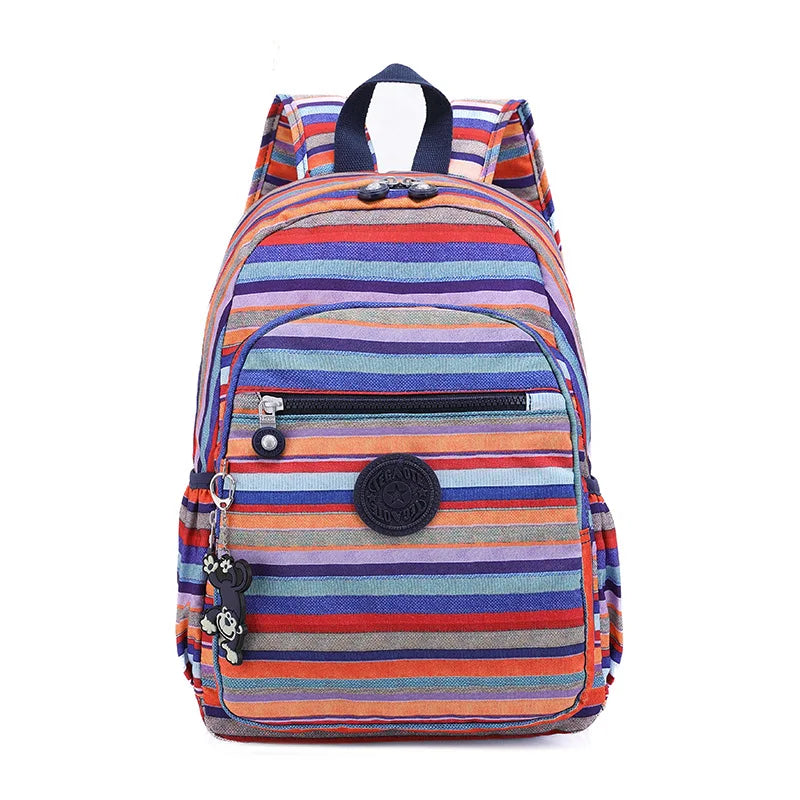 TEGAOTE High Quality Nylon Flower Pattern Fashion Casual A4 Girl Boy Women Men Schoolbag Backpack Lightweight Travel Bag M1318