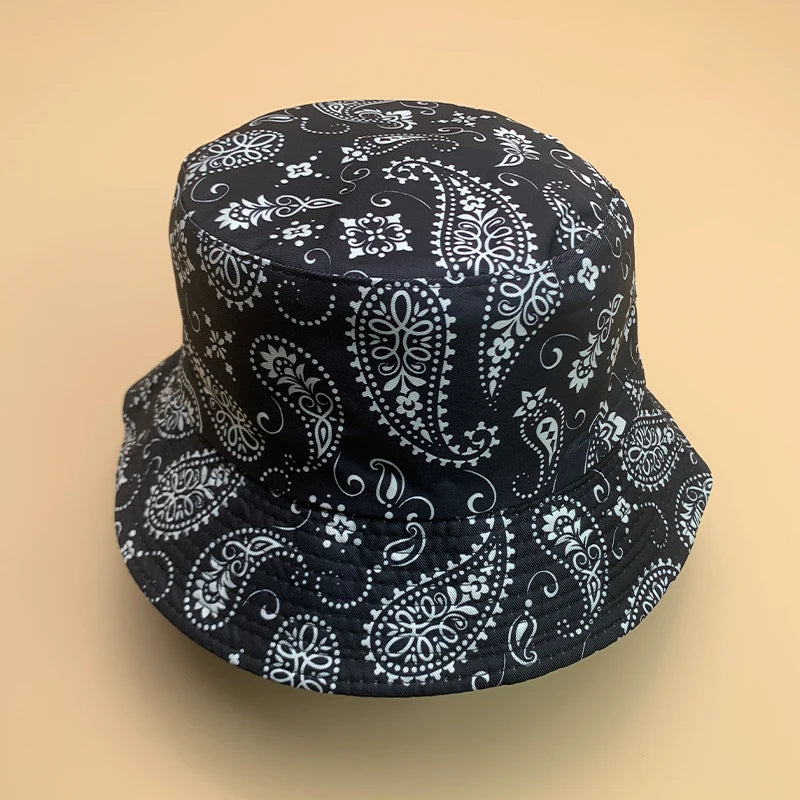 Bandanna Print Bucket Hat, Country-style Sun Hat