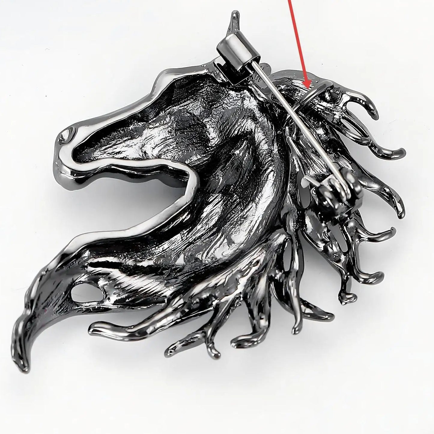 Shining Horse Head Brooch