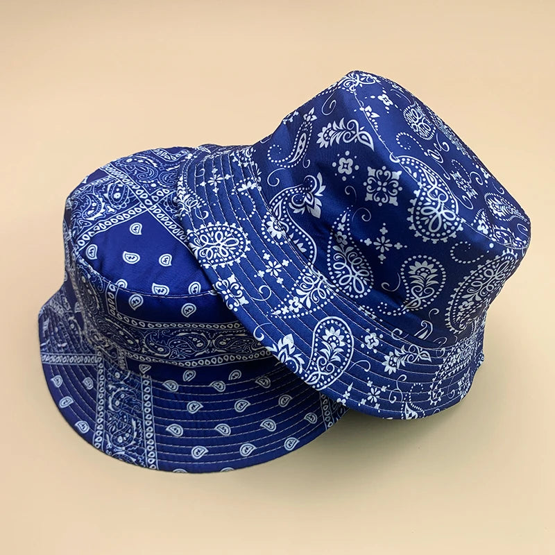 Bandanna Print Bucket Hat, Country-style Sun Hat