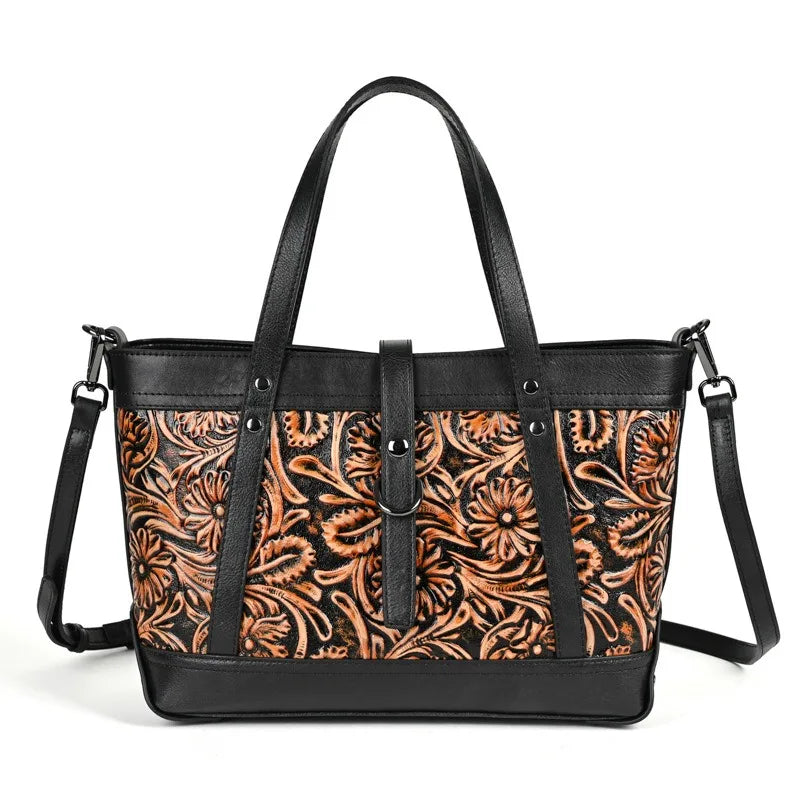 Nesitu Quality Vintage A4 Full Grain Genuine Leather Women Handbag Cowhide Shoulder Messenger Bag Purse Brown Coffee Black M3010