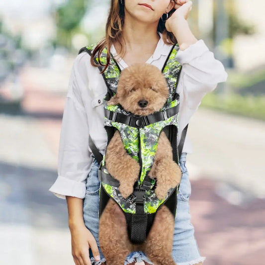 Adjustable Pet Front Backpacks Hands Free Breathable Portable Pet Bag Puppy Carring Bags Oxford Dog Outgoing Bag Outdoor