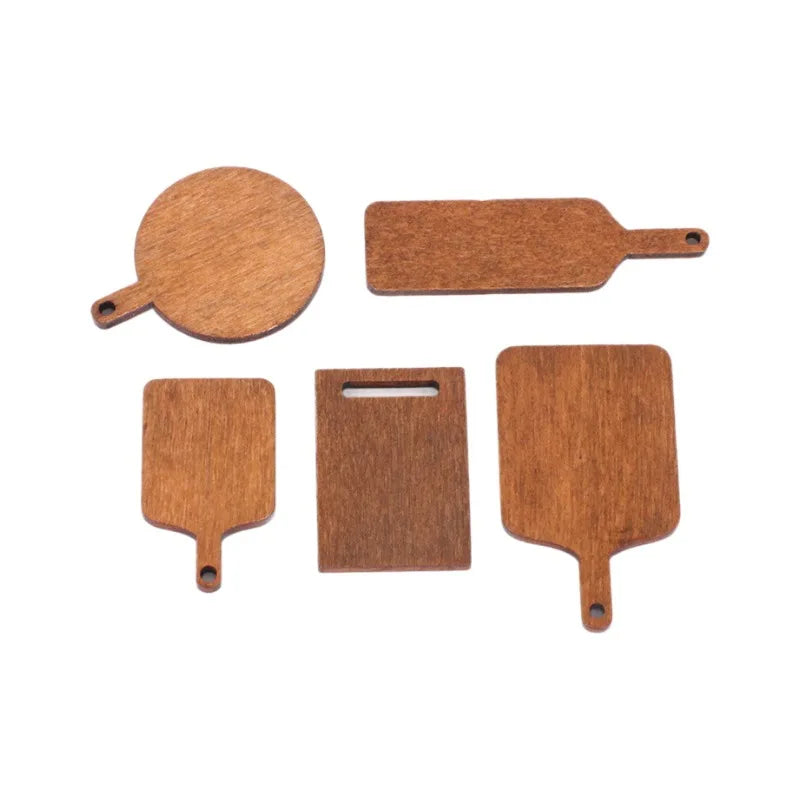 10/50/100pcs Mini Wooden Cutting Board Dollhouse Cutting Board Wood Chopping Charcuterie Paddle for Scene Setting