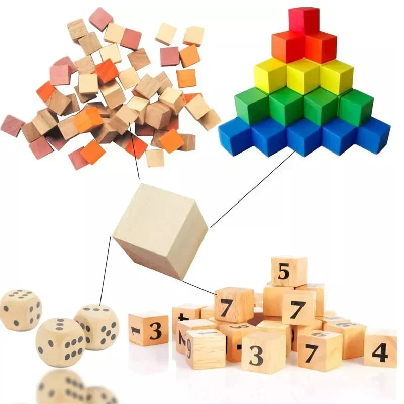 Unfinished Wood Blocks for Crafts, Wood Cubes for Crafts, Decorations
