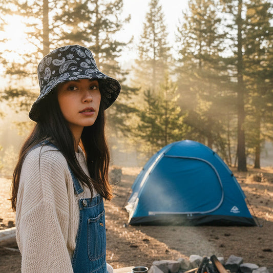 Bandanna Print Bucket Hat, Country-style Sun Hat