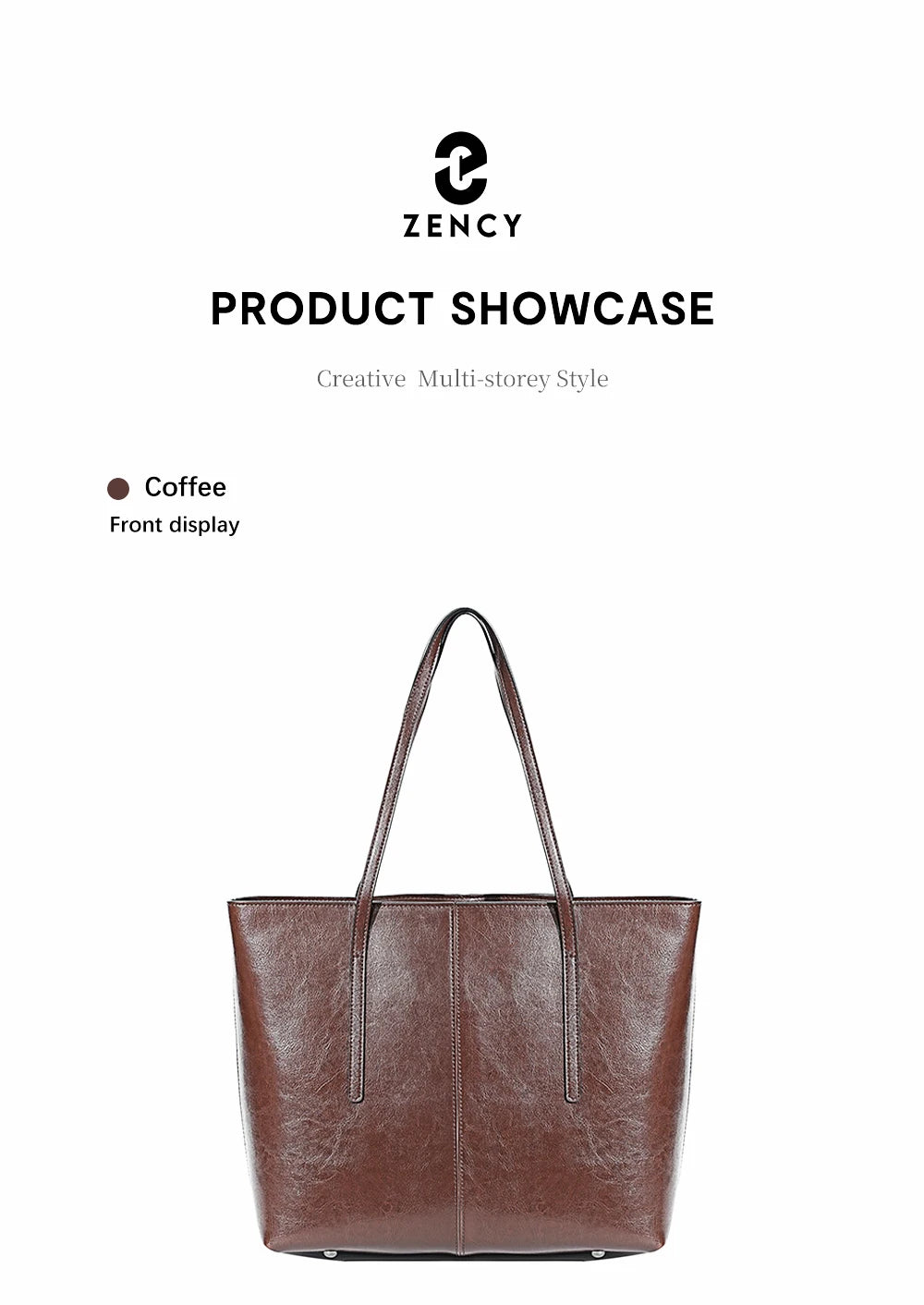 2025 New Coffee Women Handbag 100% Genuine Leather Ladies Shoulder Purse Ladies Black Tote Bag Large Capacity Shopper Bags Brown
