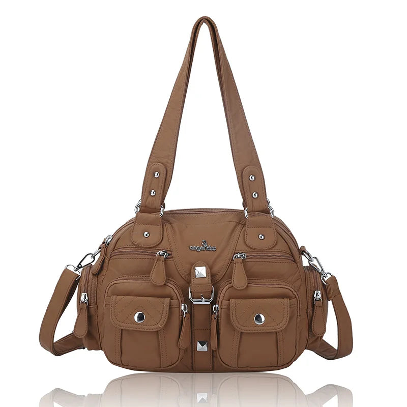 Angelkiss Women Handbags Satchel Top-handle Handbag PU Shoulder Bag Dumpling Pack Give Gifts Shoulder Bags Phone Money Pack