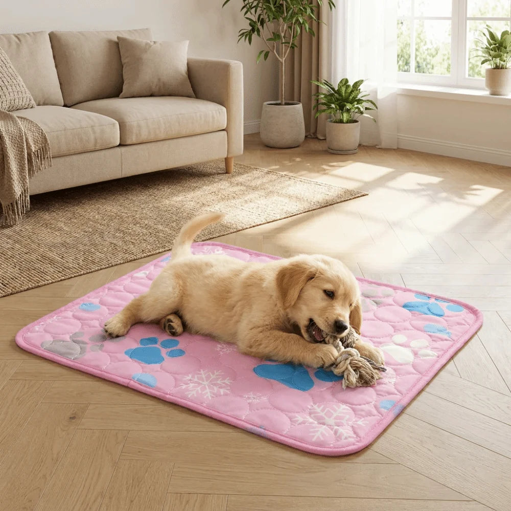 Cat Cold Bed Breathable Dog Cooling Pad Nonslip Comfortable Ice Cushion Soft Ice Silk Pad Dog Sleeping Mat Kennel