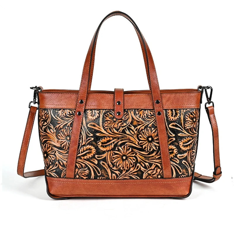 Nesitu Quality Vintage A4 Full Grain Genuine Leather Women Handbag Cowhide Shoulder Messenger Bag Purse Brown Coffee Black M3010