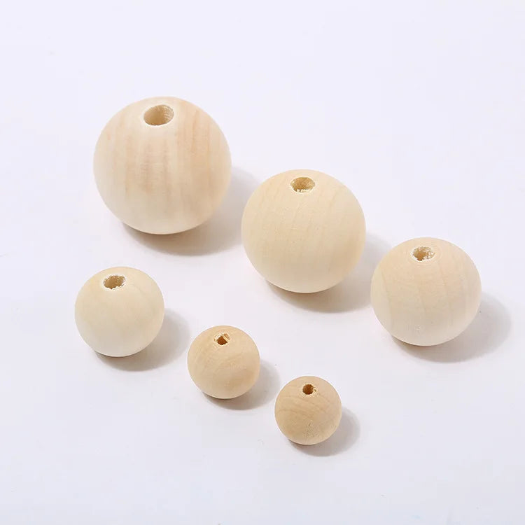 100pcs Wooden Beads for Crafts Unfinished Natural Wood Bead for Garland Macrame Jewelry Making DIY Farmhouse Decor
