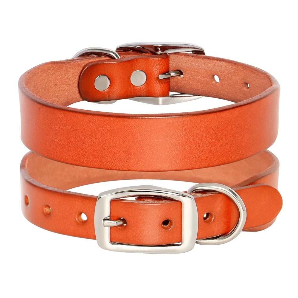 Genuine Leather Dog Collar – Classic Black or Brown, Durable Everyday Pet Collar