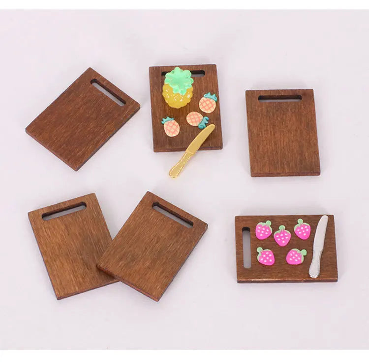 10/50/100pcs Mini Wooden Cutting Board Dollhouse Cutting Board Wood Chopping Charcuterie Paddle for Scene Setting
