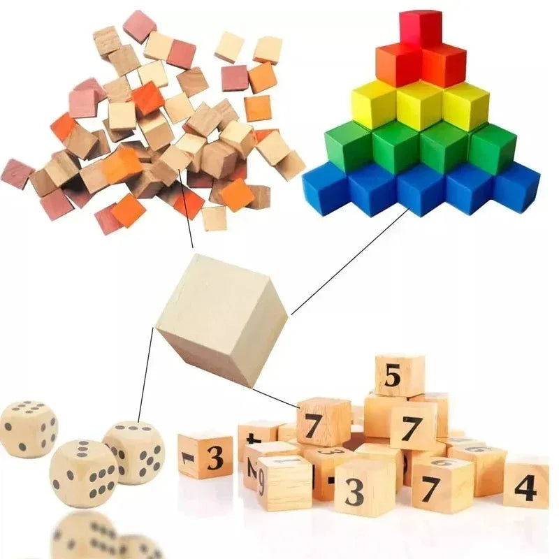 Unfinished Wood Blocks for Crafts, Wood Cubes for Crafts, Decorations