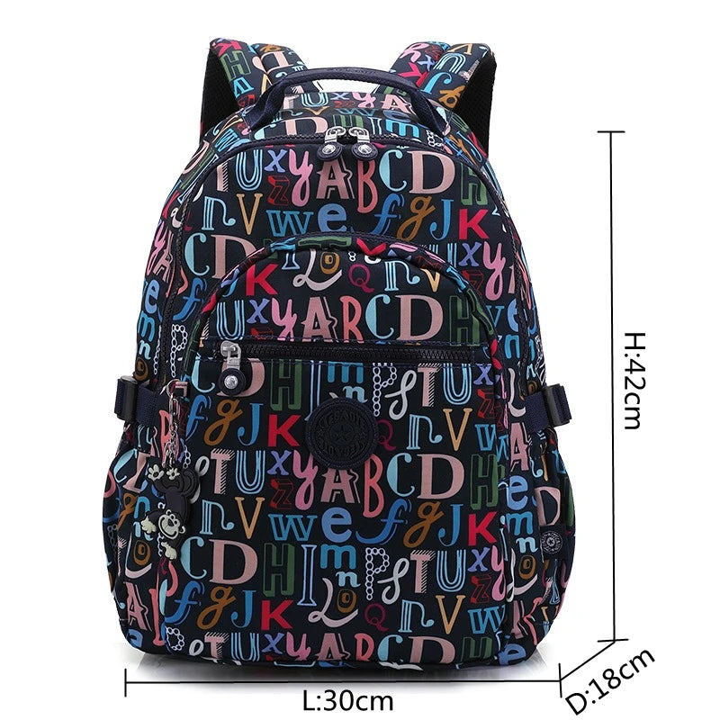 2024 High Quality Flower Fashion Casual Waterproof A4 Women Men School Backpack 15.6'' 14'' Laptop Lightweight Travel Bag M1983