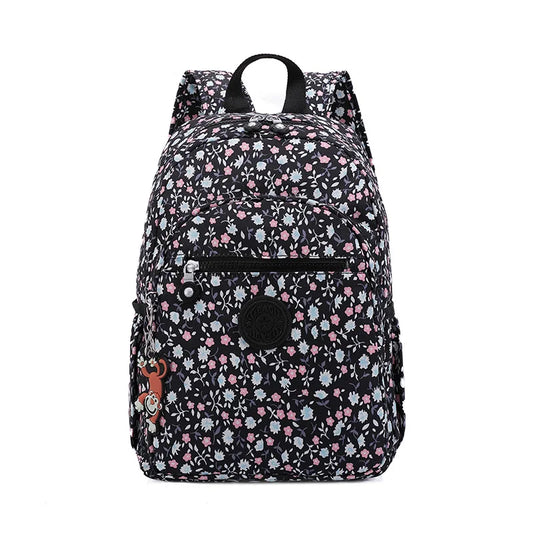 TEGAOTE High Quality Nylon Flower Pattern Fashion Casual A4 Girl Boy Women Men Schoolbag Backpack Lightweight Travel Bag M1318