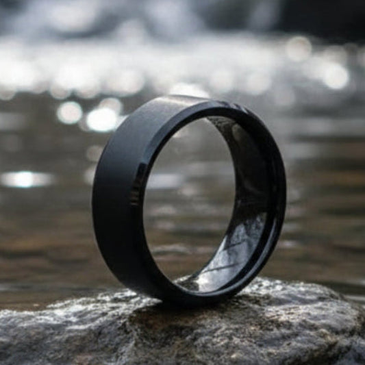 Men’s Stainless Steel Band – Simple Ring in Black, Gold, Silver, Blue, or Purple