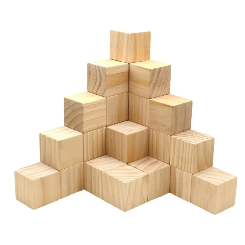 Unfinished Wood Blocks for Crafts, Wood Cubes for Crafts, Decorations