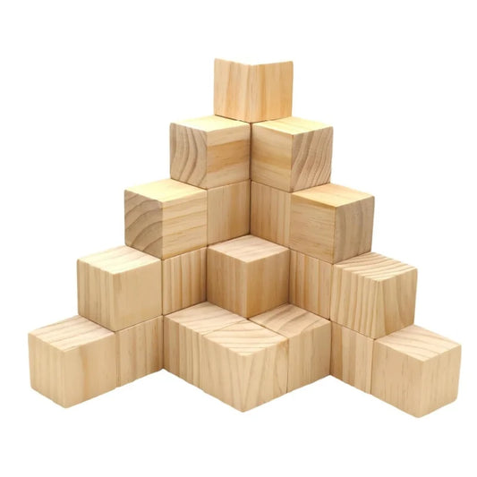 Unfinished Wood Blocks for Crafts, Wood Cubes for Crafts, Decorations