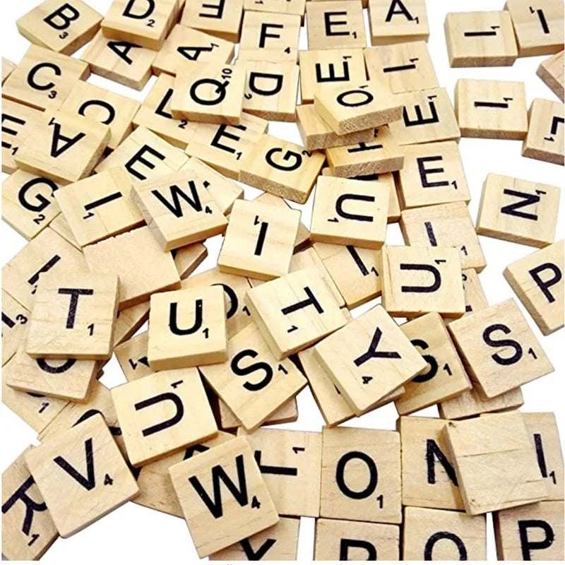 100 Pcs Wood Tiles Letters 1 Complete Sets of Wood Tiles Clever and Delights Perfect for Crafts, Letter Tiles, Spelling