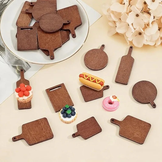 10/50/100pcs Mini Wooden Cutting Boards, Dollhouse Miniature