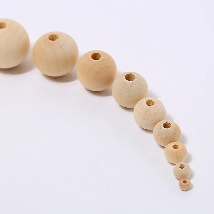 100pcs Wooden Beads for Crafts Unfinished Natural Wood Bead for Garland Macrame Jewelry Making DIY Farmhouse Decor