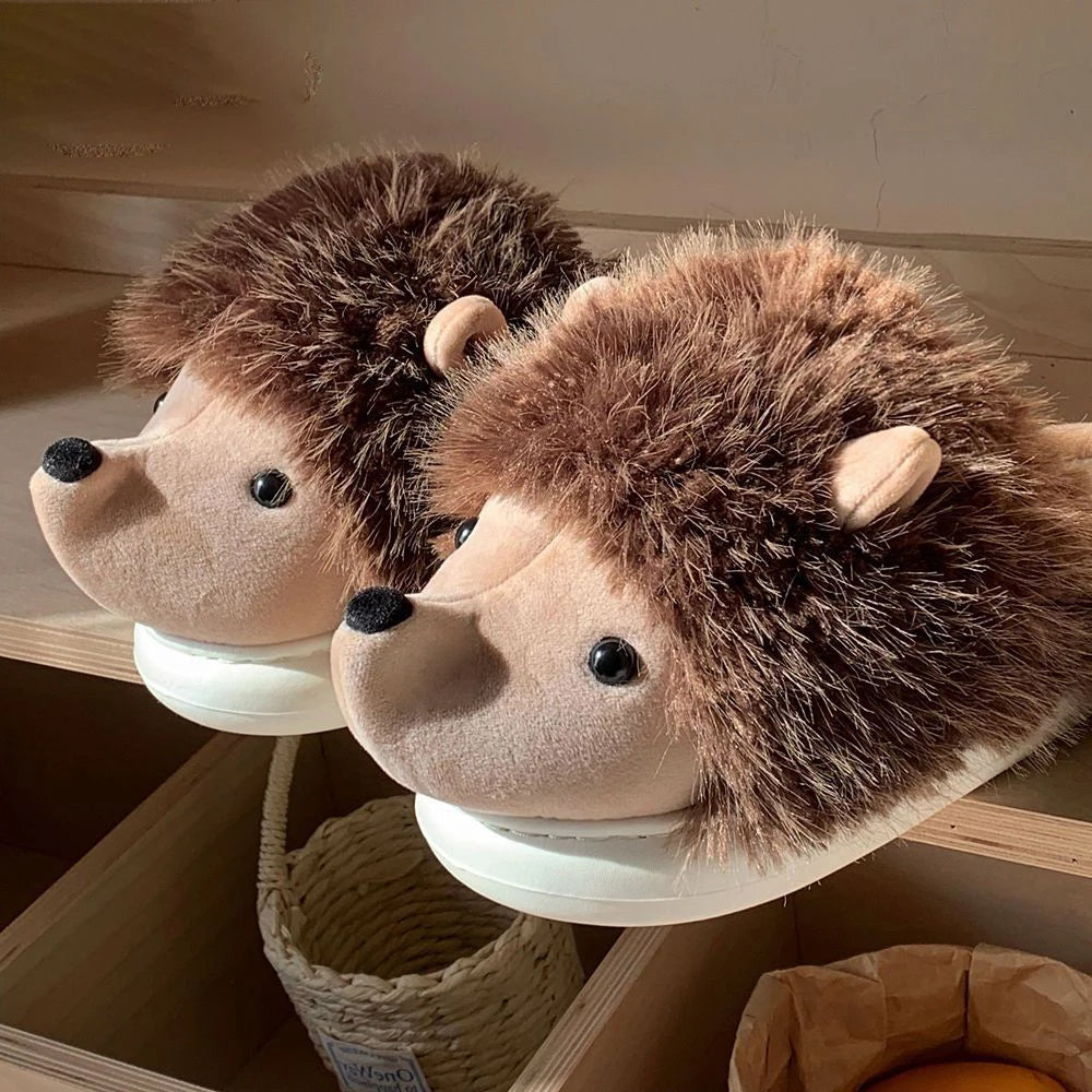 Fuzzy Hedgehog Soft and Warm Slip-on House Shoes, Slippers