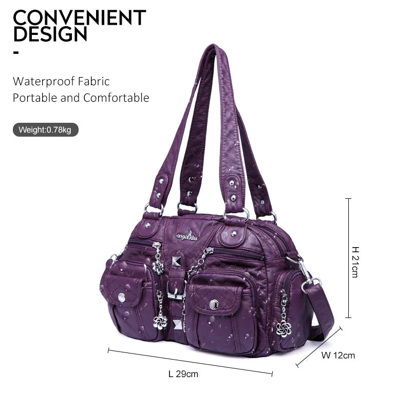Angelkiss Women Handbags Satchel Top-handle Handbag PU Shoulder Bag Dumpling Pack Give Gifts Shoulder Bags Phone Money Pack