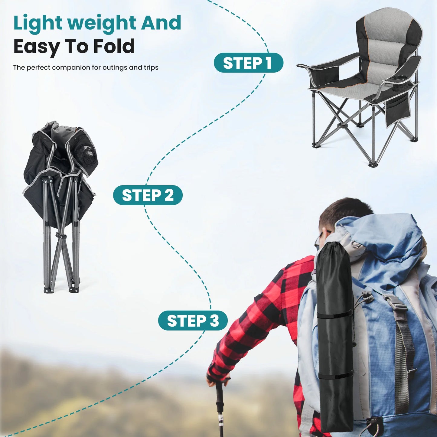 Rugged Folding Camp Chair – Heavy‑Duty Comfort for Every Outdoor Adventure