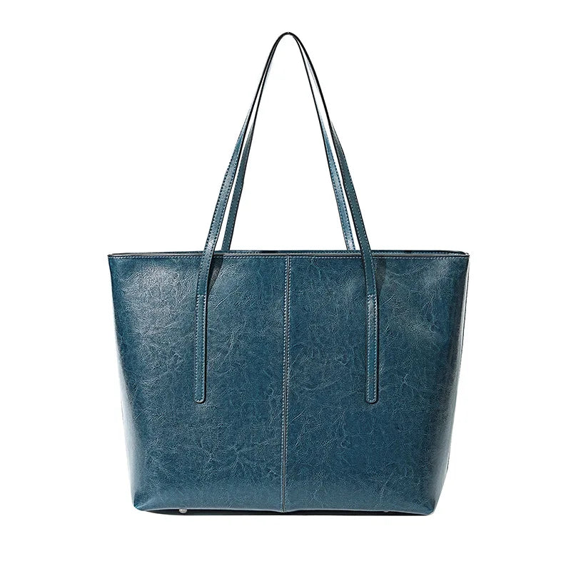 2025 New Coffee Women Handbag 100% Genuine Leather Ladies Shoulder Purse Ladies Black Tote Bag Large Capacity Shopper Bags Brown