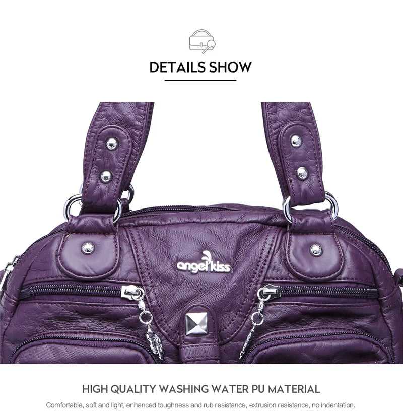 Angelkiss Women Handbags Satchel Top-handle Handbag PU Shoulder Bag Dumpling Pack Give Gifts Shoulder Bags Phone Money Pack