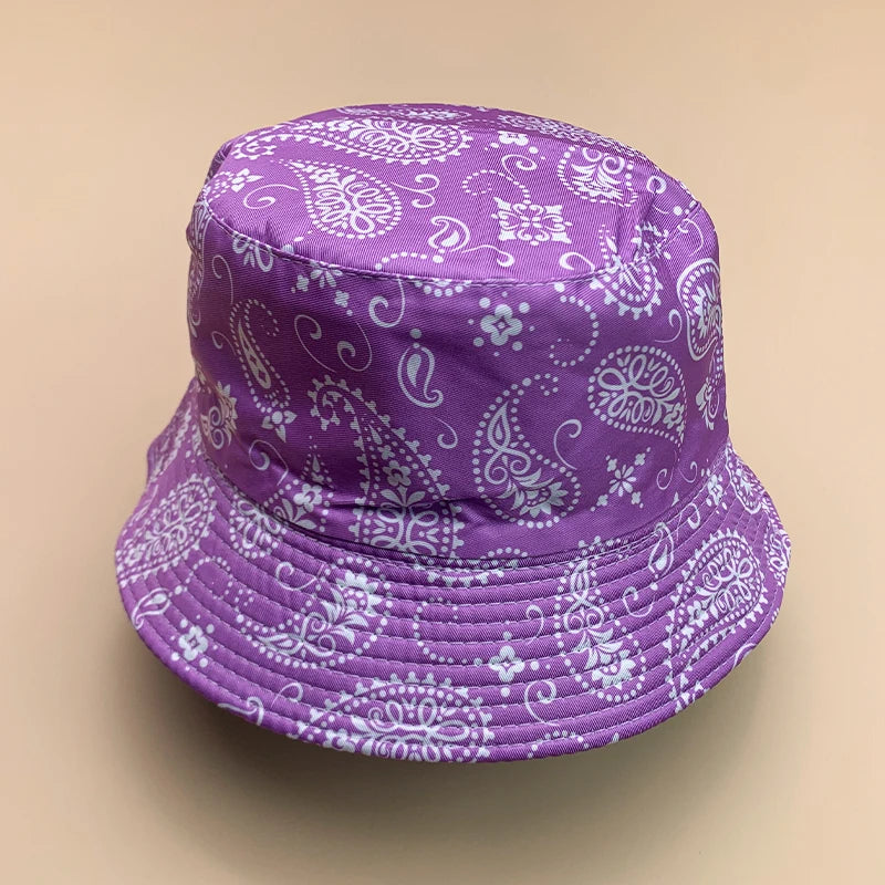Bandanna Print Bucket Hat, Country-style Sun Hat