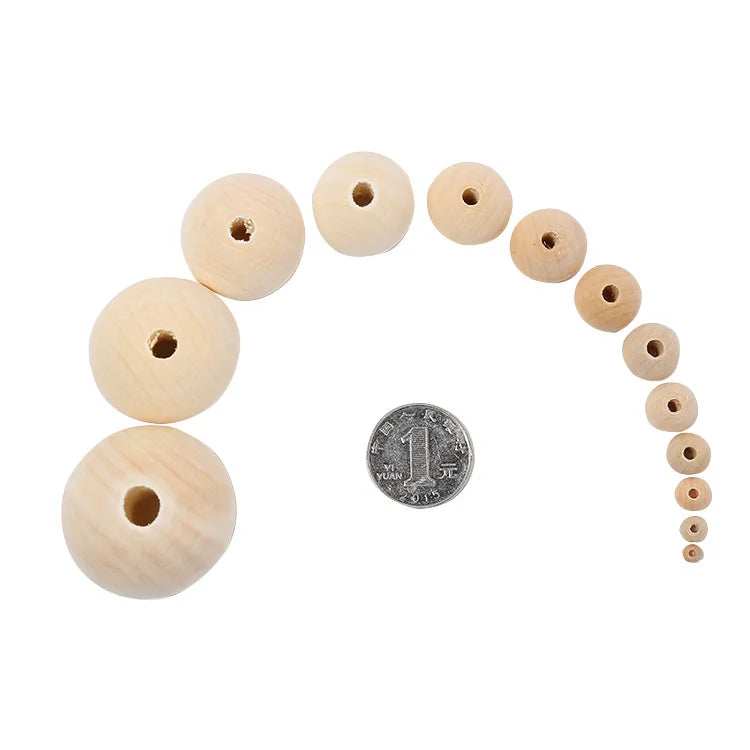 100pcs Wooden Beads for Crafts Unfinished Natural Wood Bead for Garland Macrame Jewelry Making DIY Farmhouse Decor