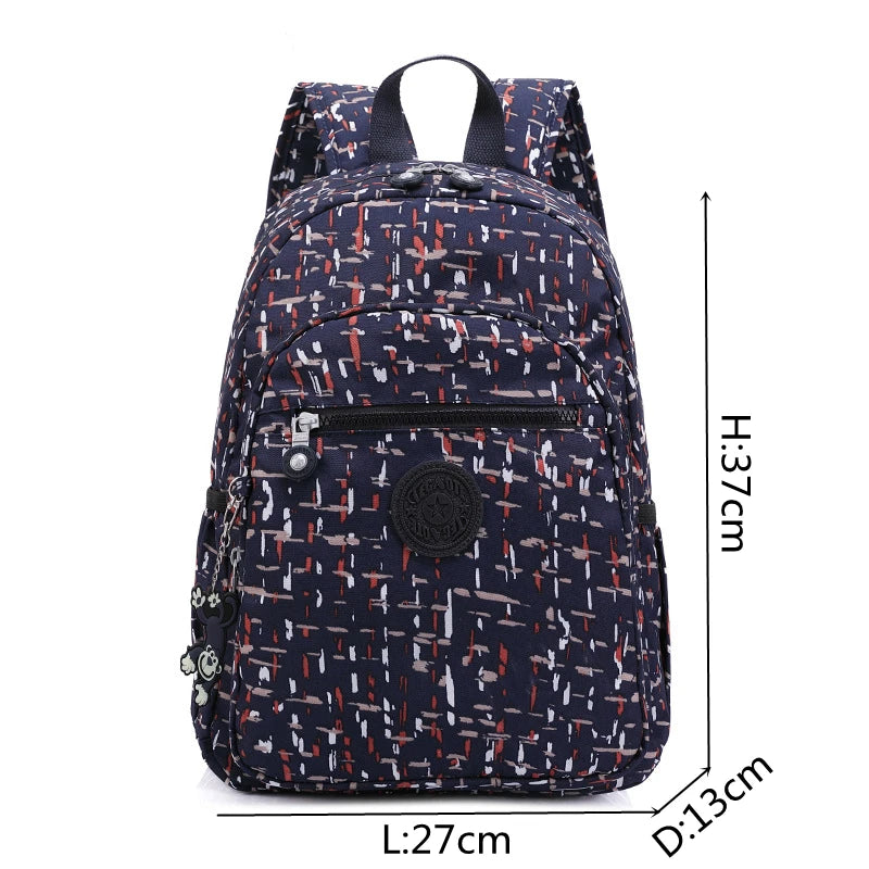 TEGAOTE High Quality Nylon Flower Pattern Fashion Casual A4 Girl Boy Women Men Schoolbag Backpack Lightweight Travel Bag M1318