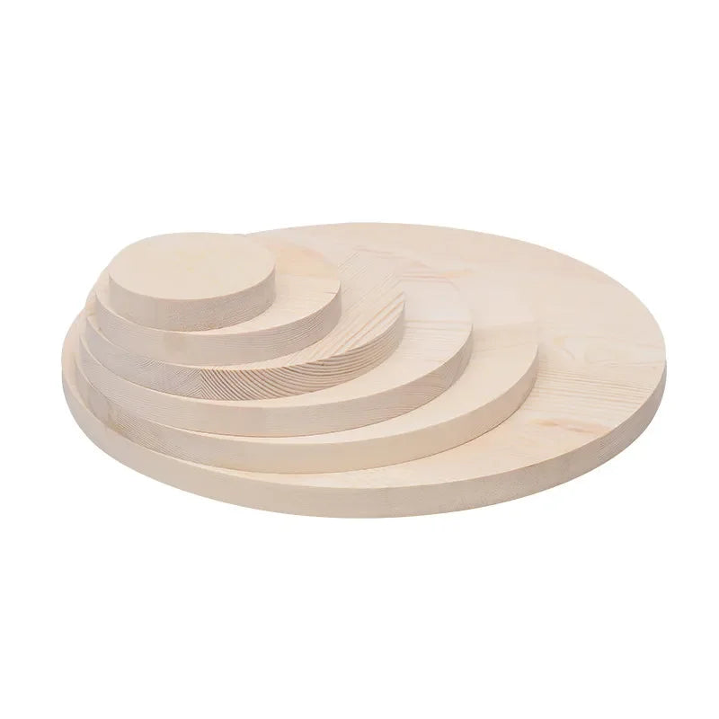 1/3Pcs Dia 50-500mm Unfinished Solid Wood Round Wooden Board DIY Material Handmade Round Wooden Carving Board Thick 0.5cm-2.5cm