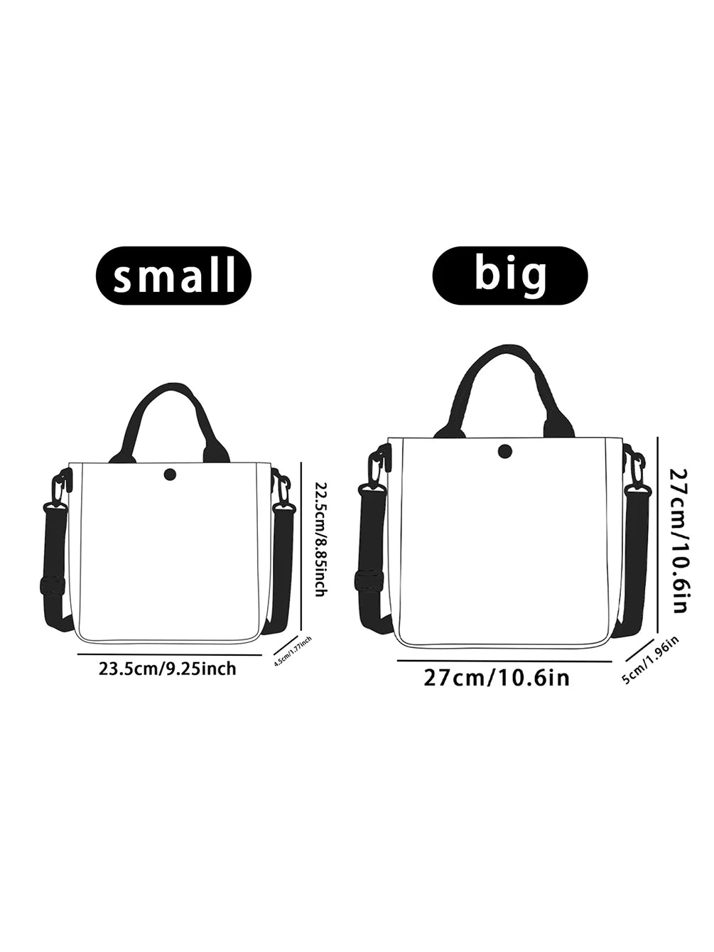 White Bat Halloween Print Tote Bag Detachable Strap Crossbody Handbag For Women Daily Shopping