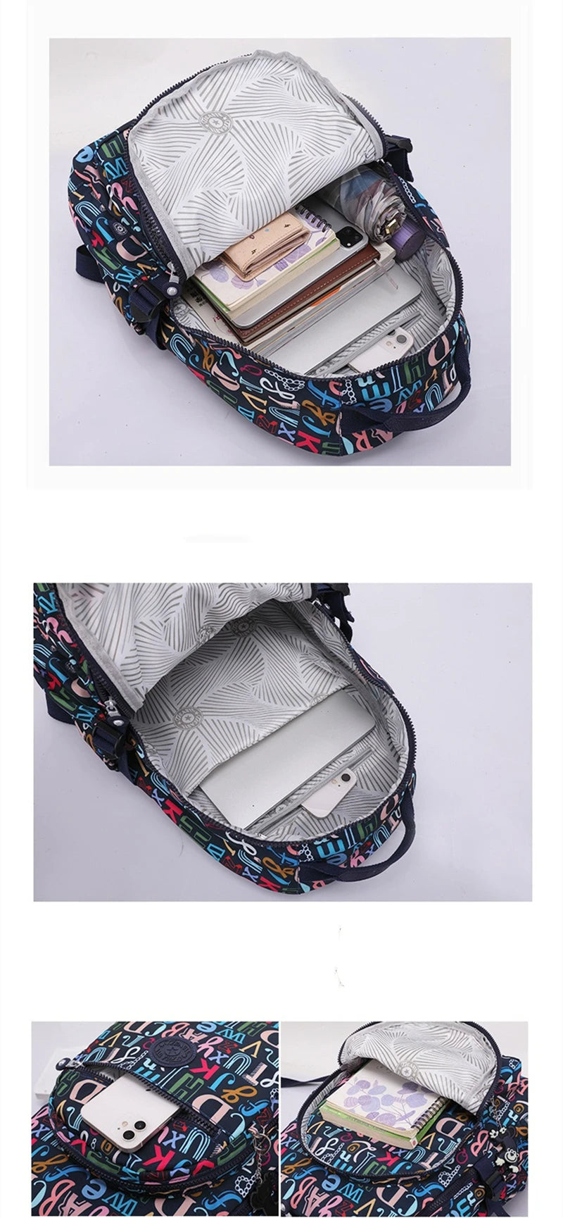 2024 High Quality Flower Fashion Casual Waterproof A4 Women Men School Backpack 15.6'' 14'' Laptop Lightweight Travel Bag M1983