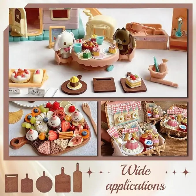 10/50/100pcs Mini Wooden Cutting Board Dollhouse Cutting Board Wood Chopping Charcuterie Paddle for Scene Setting