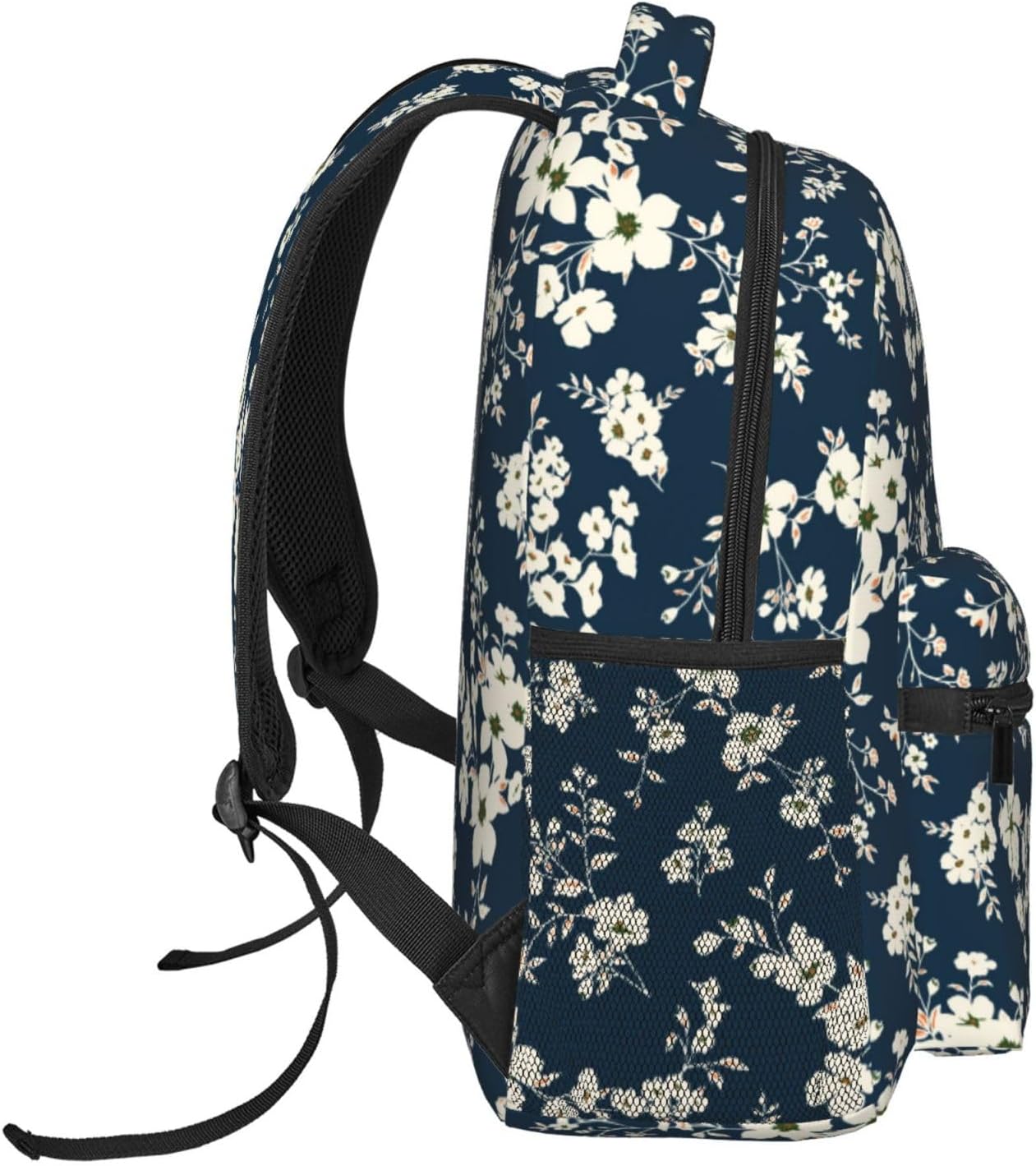 Cute Flowers on Blue Background Lightweight Laptop Backpack for Women Men College Bookbag Casual Daypack Travel Bag
