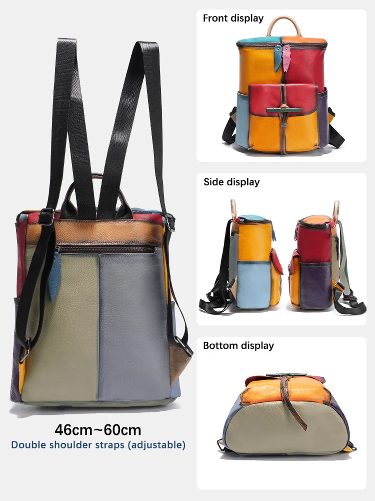 Zency Women's Soft Cow Leather Backpack Large Capacity Rucksack Knapsack New 2024 Fashion Designer Bookbags Back Pack PurseBolsa