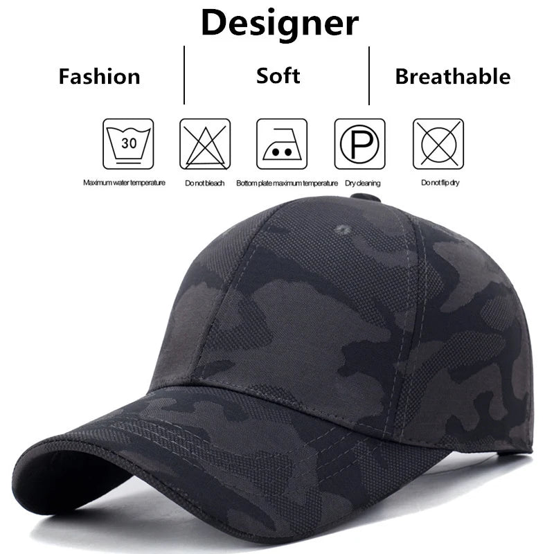 Monotone Camo Pattern Adjustable Baseball Cap