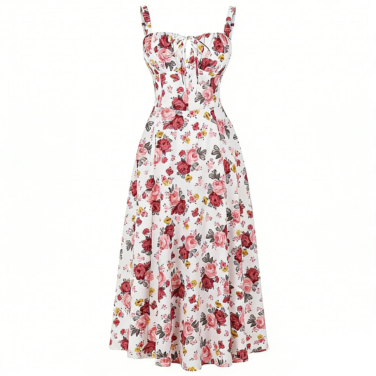 Juniors Size Women's Floral Cotton Blend A-Line Sundress – Breezy Country Style for Sunny Days