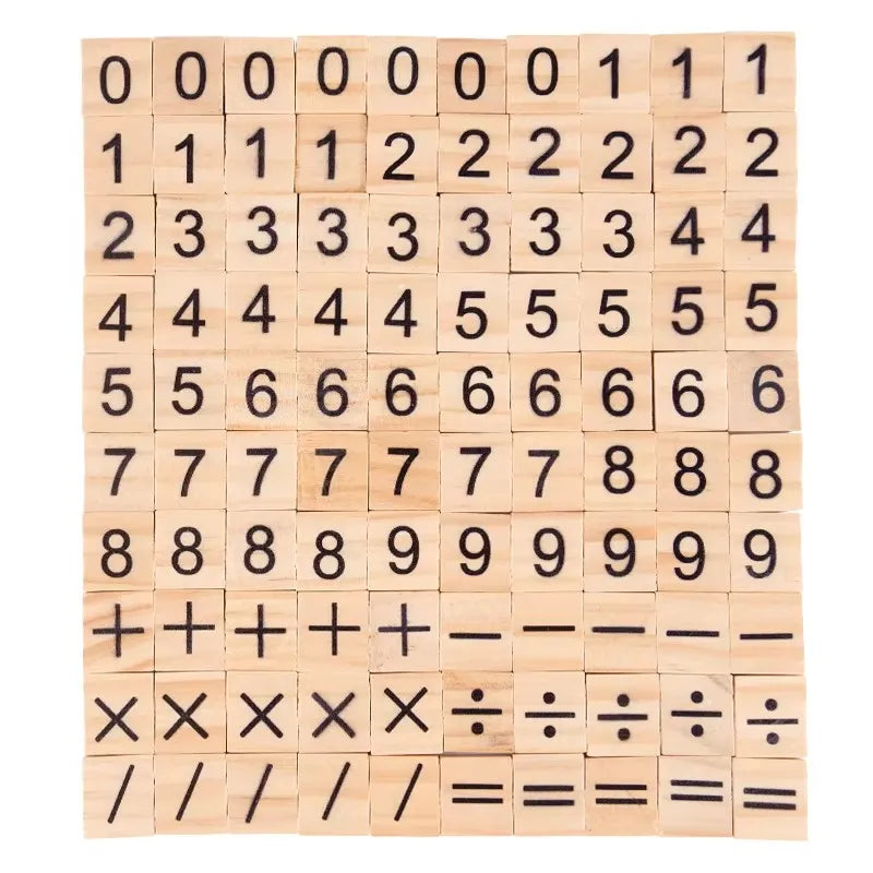 100Pcs Wood Letter Tiles Alphabet Word Game Pieces, Number Tiles for Crafts, Education, Home School