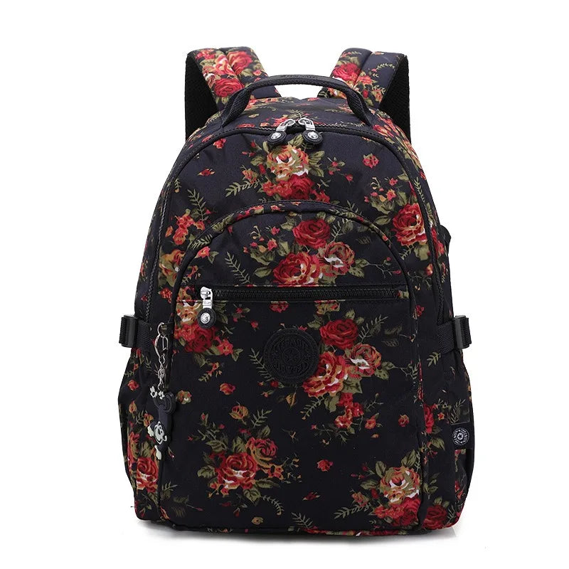 2024 High Quality Flower Fashion Casual Waterproof A4 Women Men School Backpack 15.6'' 14'' Laptop Lightweight Travel Bag M1983