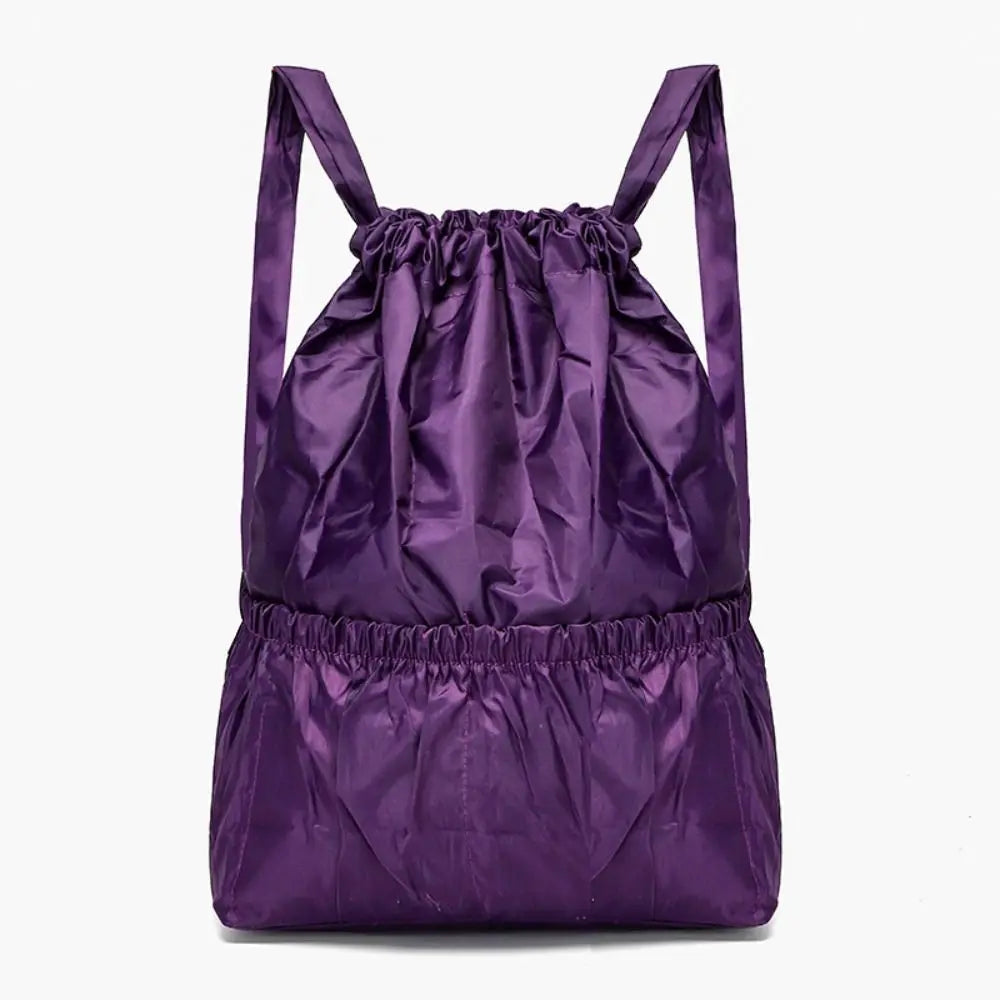 Multifunctional Floral Printed Drawstring Bag Polyester Waterproof Backpacks Fold Sports Travel Bag Teenage Girls