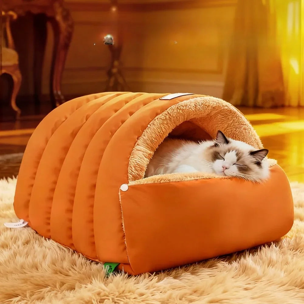 Winter Warm Country Cozy Enclosed Pet Nest Soft Bed for Cats and Dogs