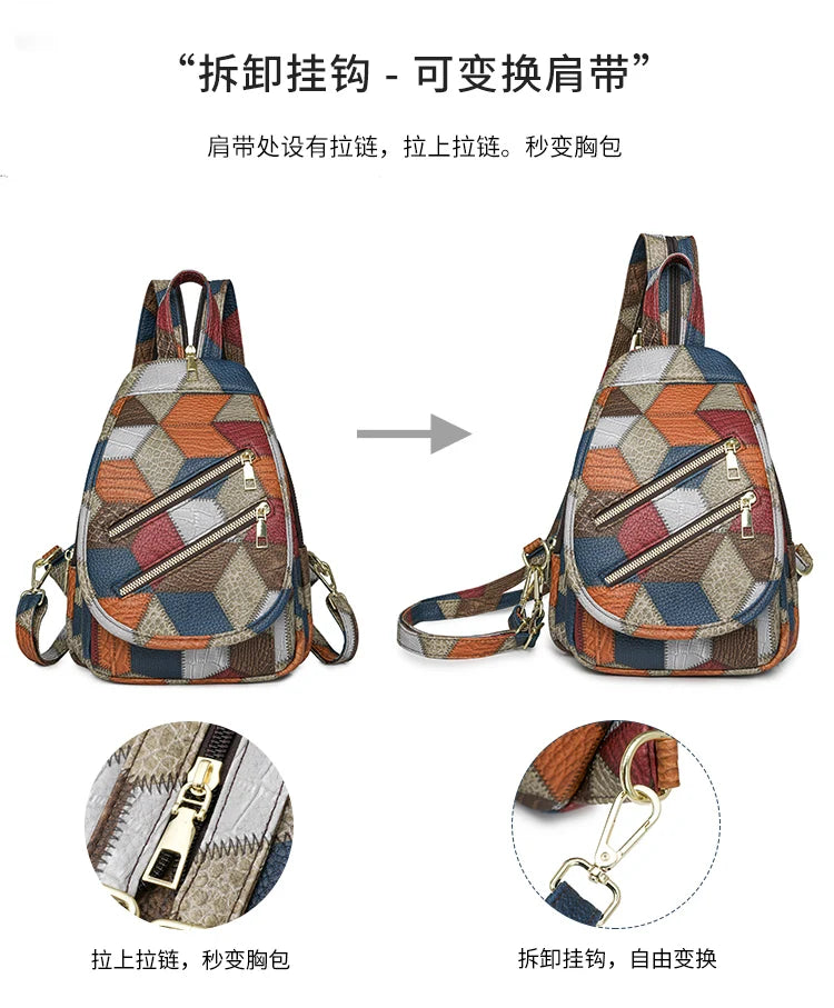 Fashion Women's Backpack Large Capacity Shoulder Bag Waterproof Chest Bag Multi Functional Crossbody Bag High Quality Handbags
