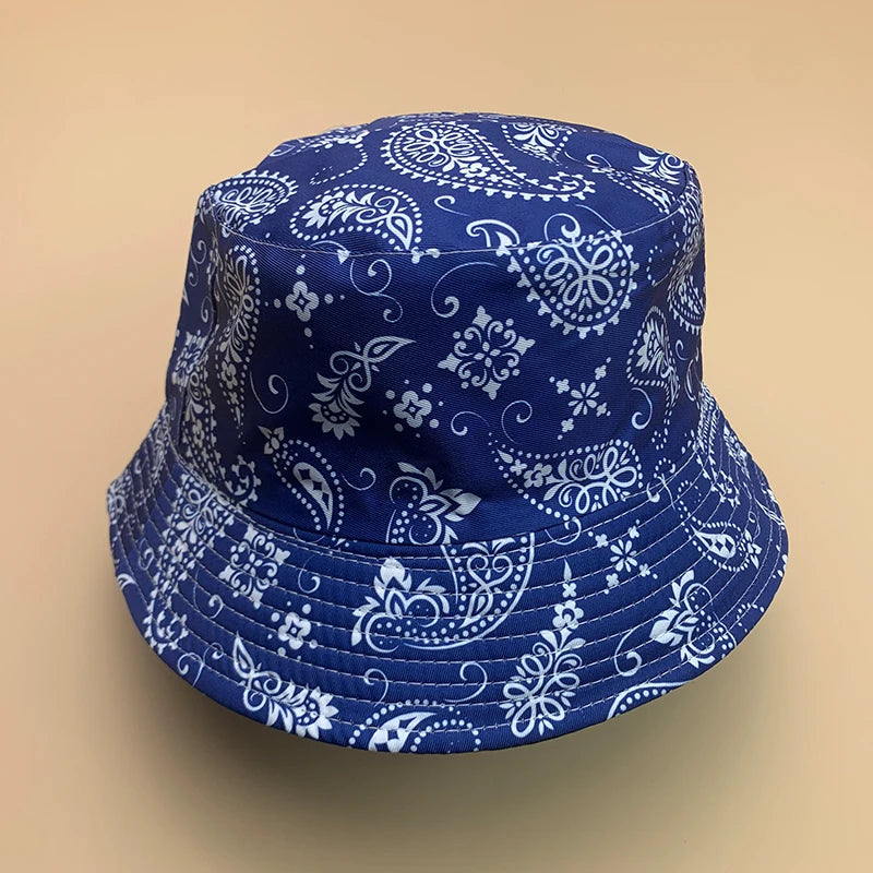 Bandanna Print Bucket Hat, Country-style Sun Hat