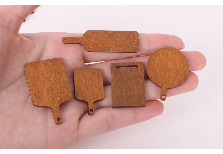 10/50/100pcs Mini Wooden Cutting Board Dollhouse Cutting Board Wood Chopping Charcuterie Paddle for Scene Setting